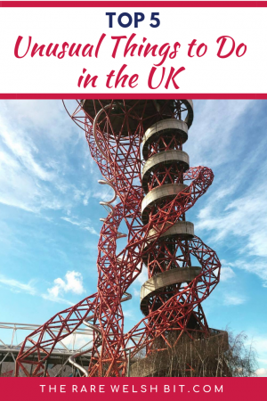 The towering structure of London's ArcelorMittal Orbit Slide