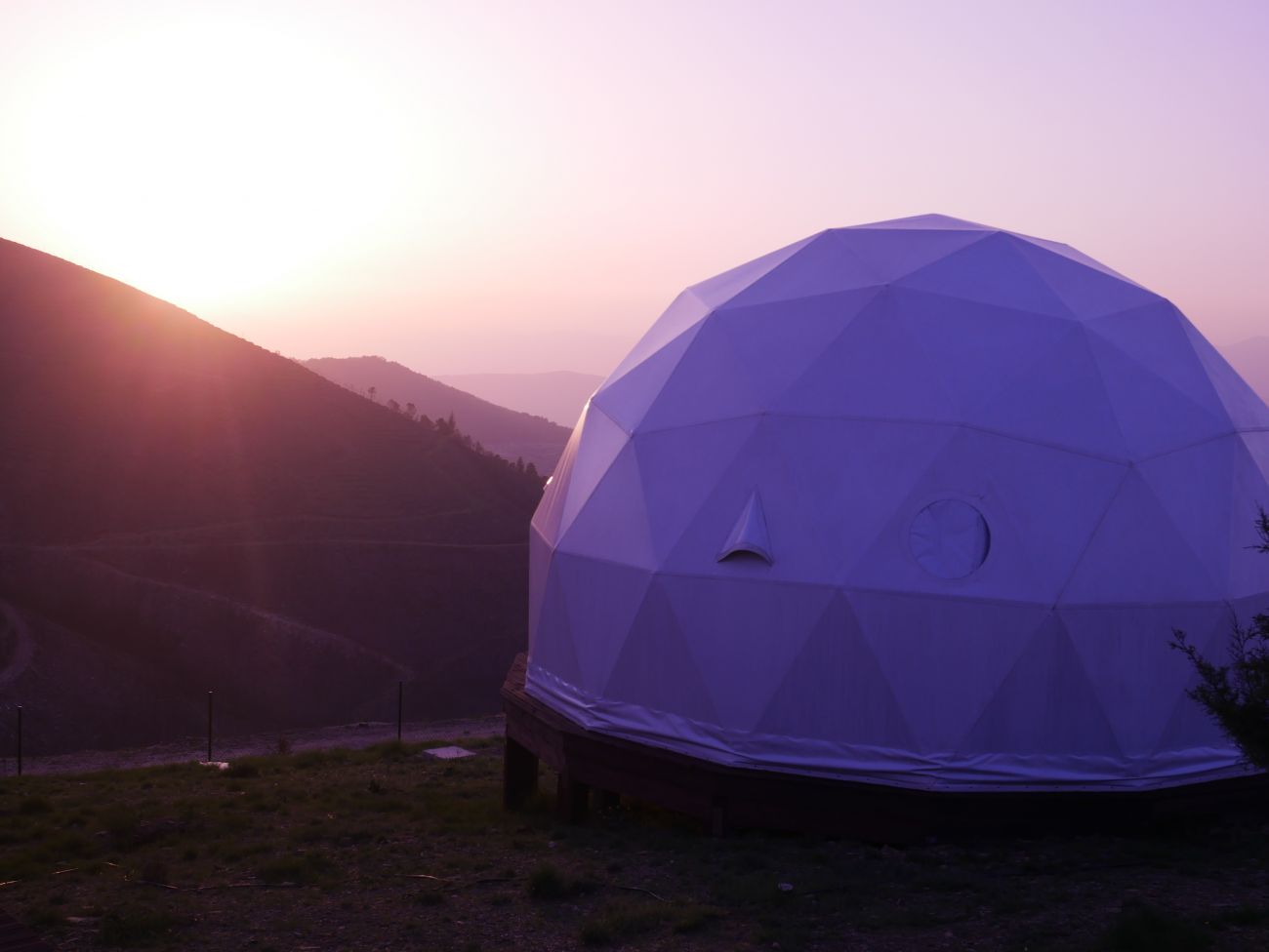 A domed glamping pod. Glamping fits in well with the concept of responsible tourism.