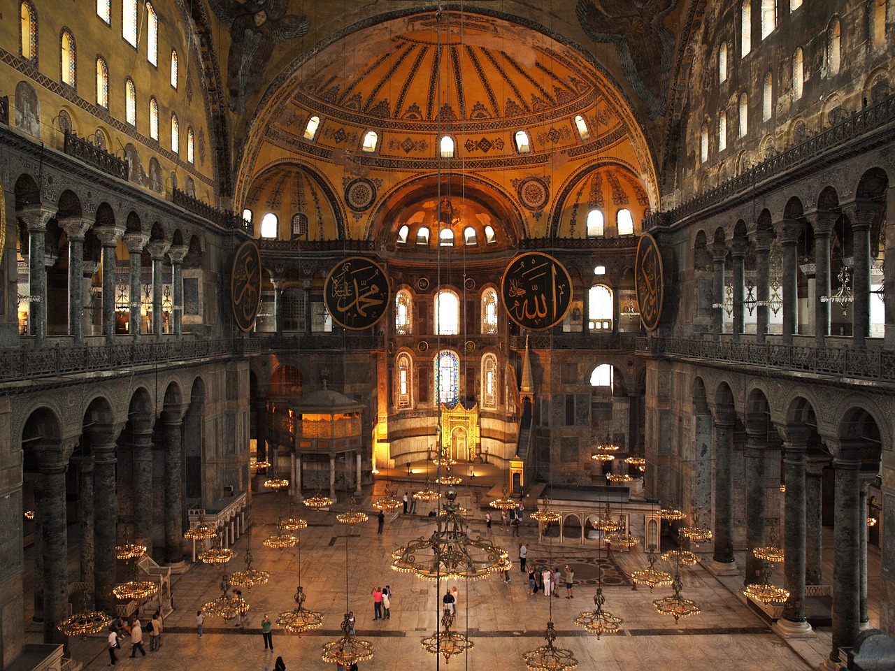 Interior of Hagia Sophia in Istanbul, Turkey