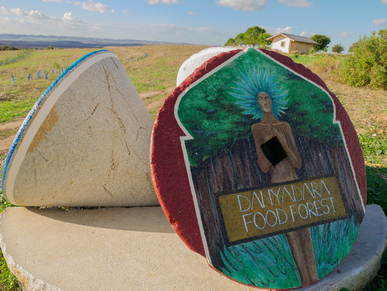 Food Forest sign at Danydara permaculture project