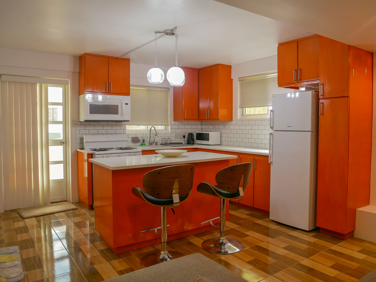 The kitchen in an Air Bnb apartment in Grenada