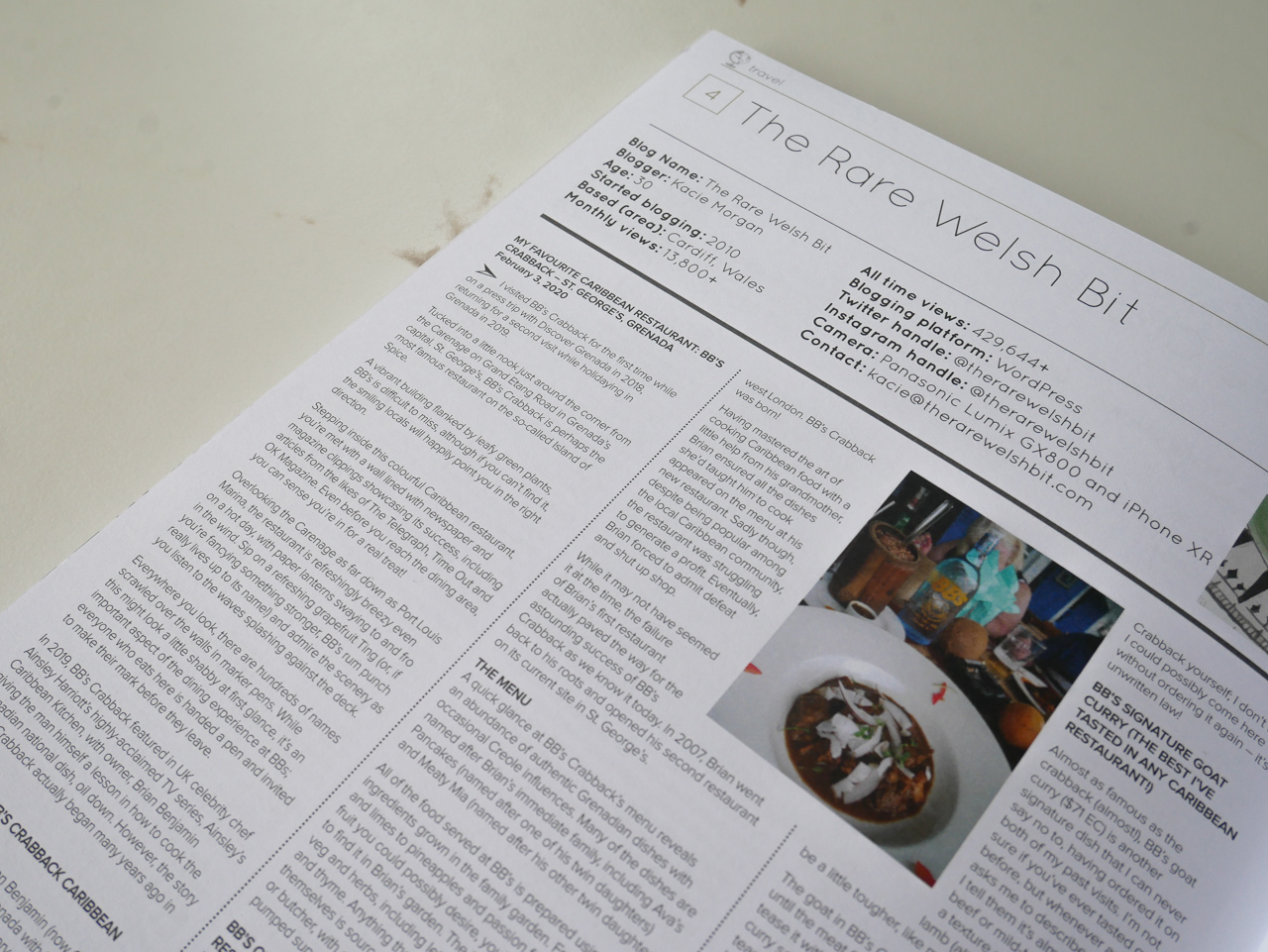 The Rare Welsh Bit features in Blogosphere Magazine's travel section