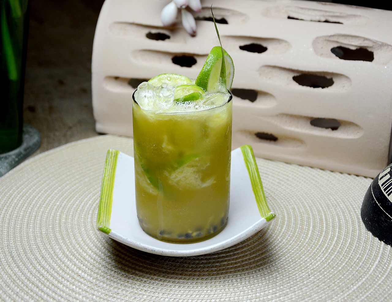Brazilian caipirinha cocktail (often featured on many cocktail menus).