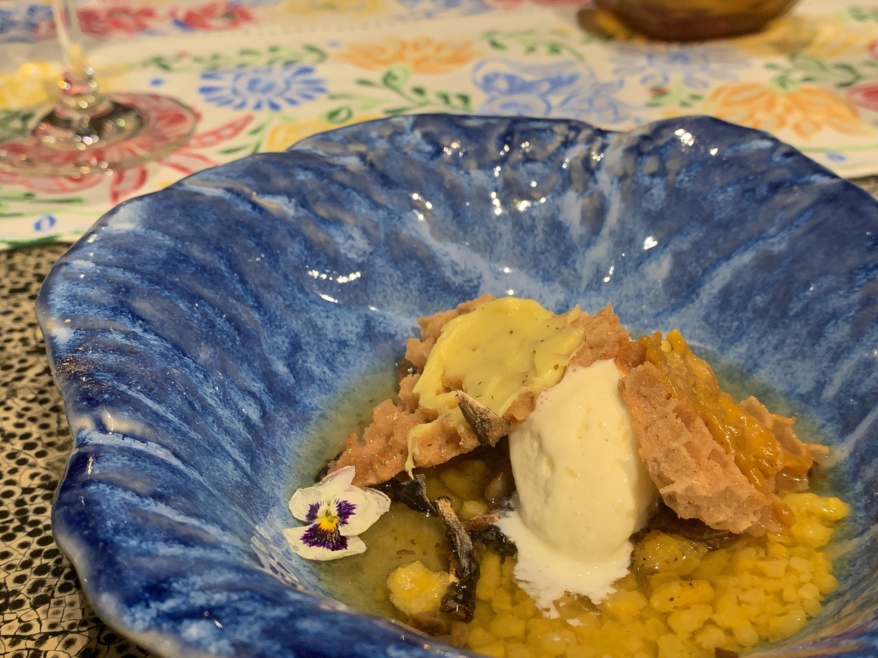 Honeycomb dessert served at dinner with Yucatan tourism board