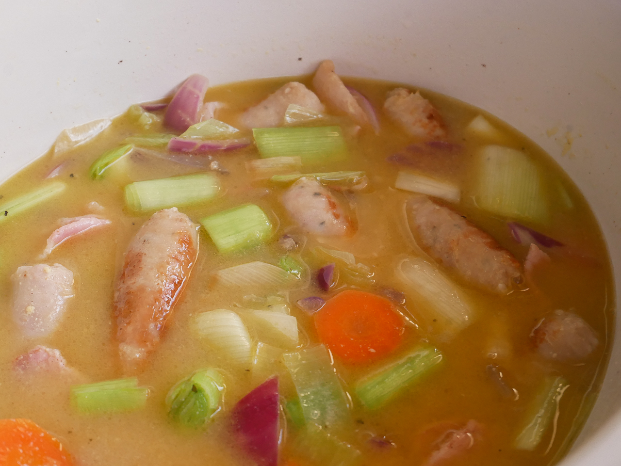 Casserole in slow cooker (prior to cooking)