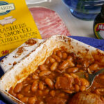 Homemade baked beans with Marmite and bacon