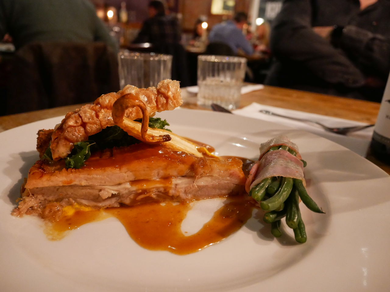 Pork belly at Porc Blasus' pop-up restaurant at Pitch, Cardiff in 2020