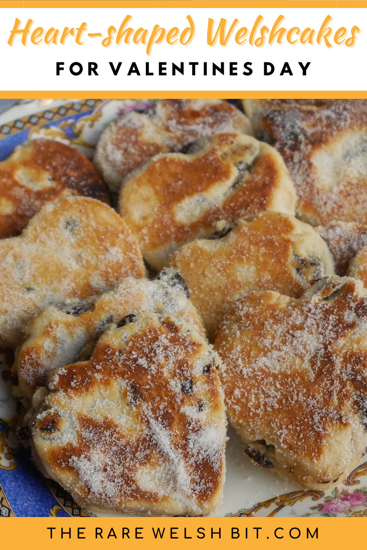 Heart-shaped Welsh cakes on a plate