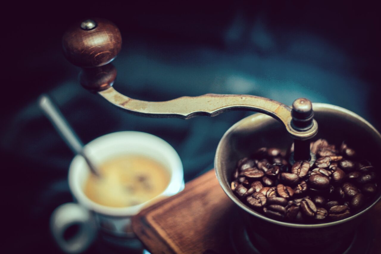 Grinding coffee beans