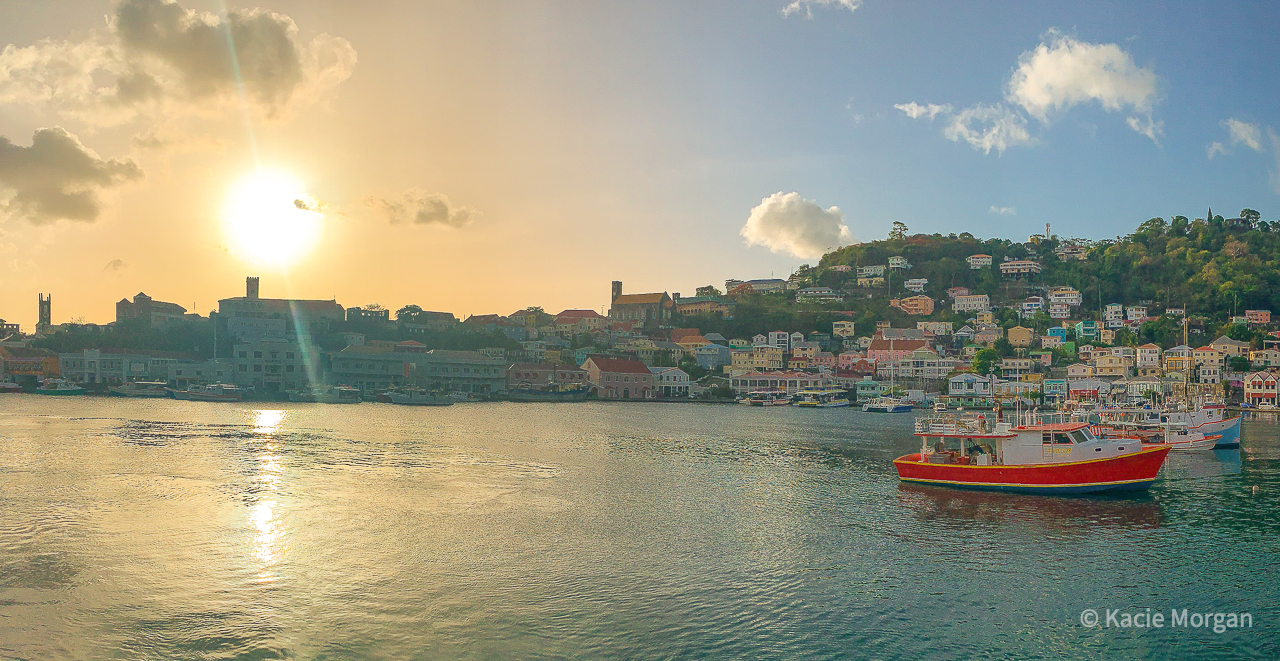 Sunset over the Carenage in St. George's, Grenada