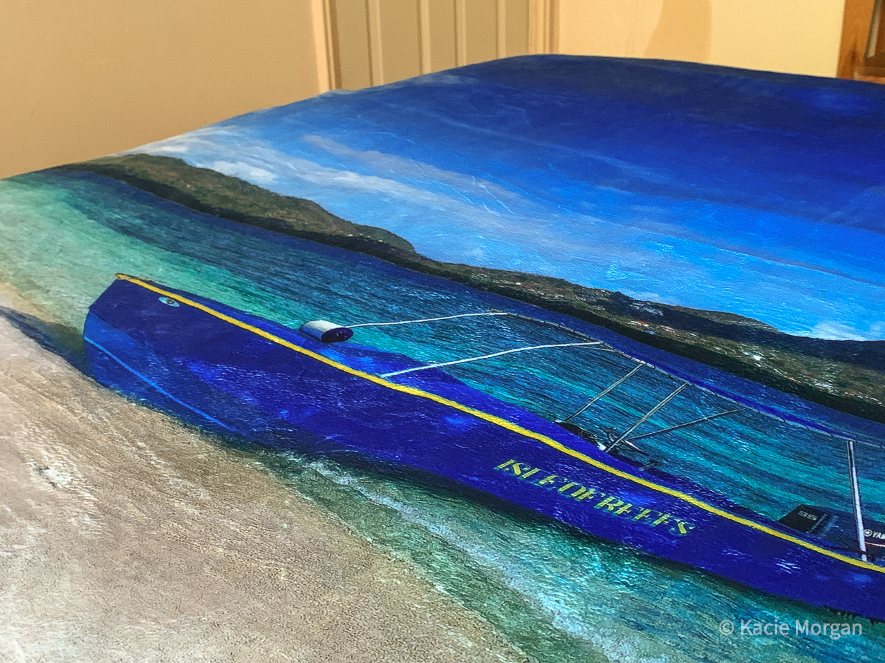 Personalised blanket from My Picture featuring a seaside scene
