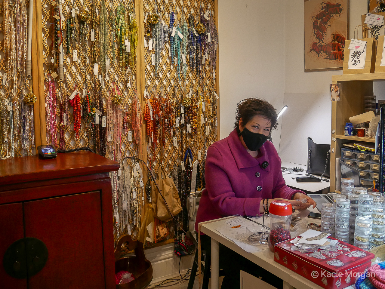 Jenny Skelton, Owner of Silk Road Bazaar shop in Chepstow, Monmouthshire