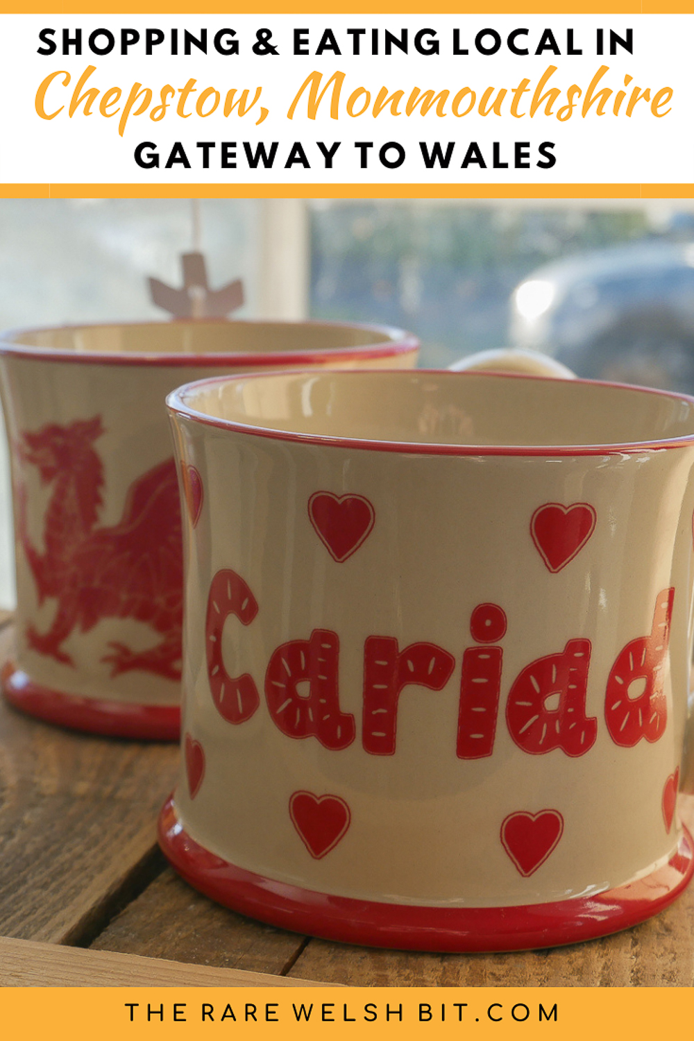 Welsh 'Cariad' and red dragon mug