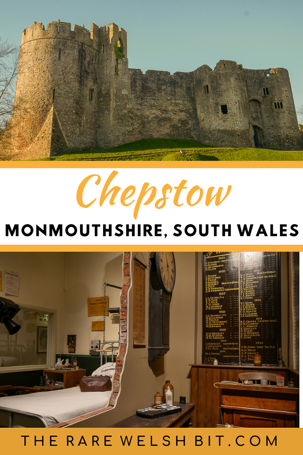 Chepstow Castle and Chepstow Museum in Monmouthshire, South Wales