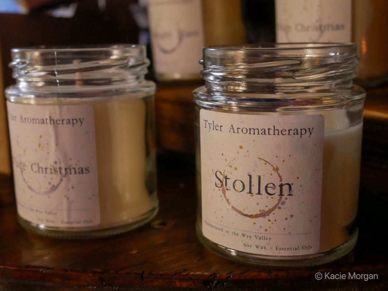 Festive candles at the Church Street Market, Monmouth