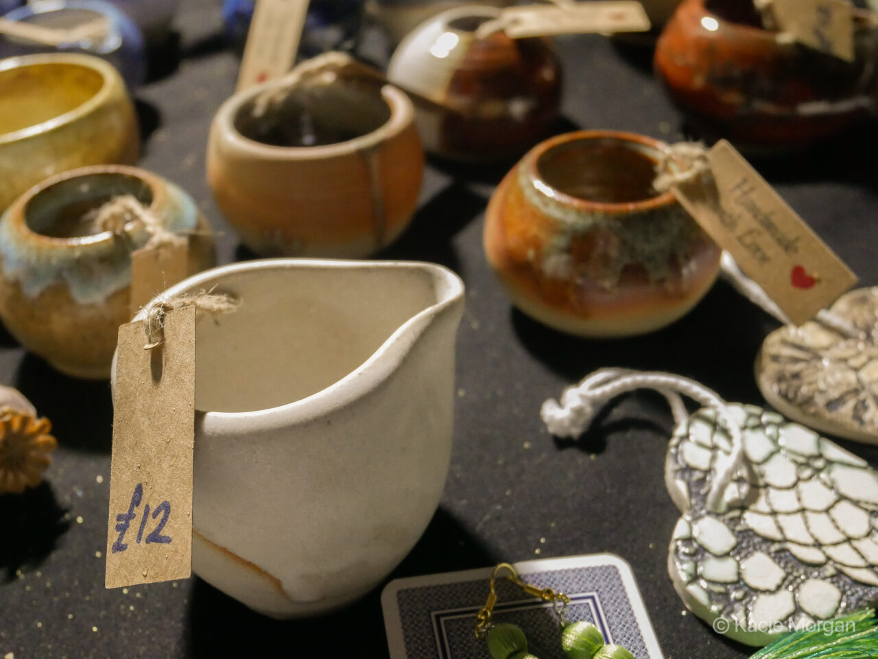 Handmade crockery on sale at Church Street Market, Monmouth