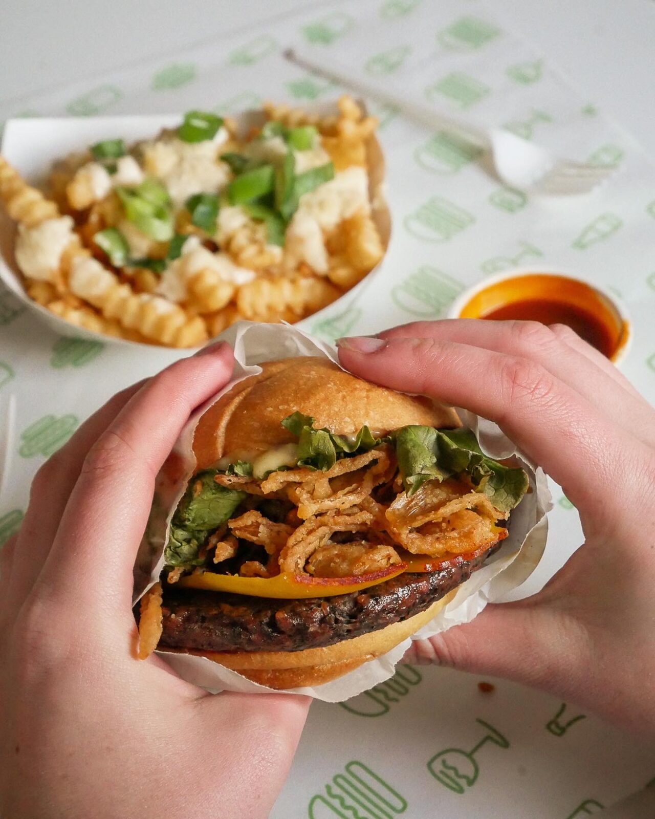 A burger from Shake Shack Cardiff