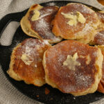 Welsh crempog/crempogau on a bakestone/planc