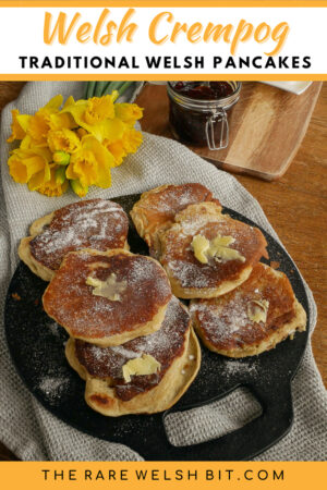 Crempog or crempogau (traditional Welsh pancakes)