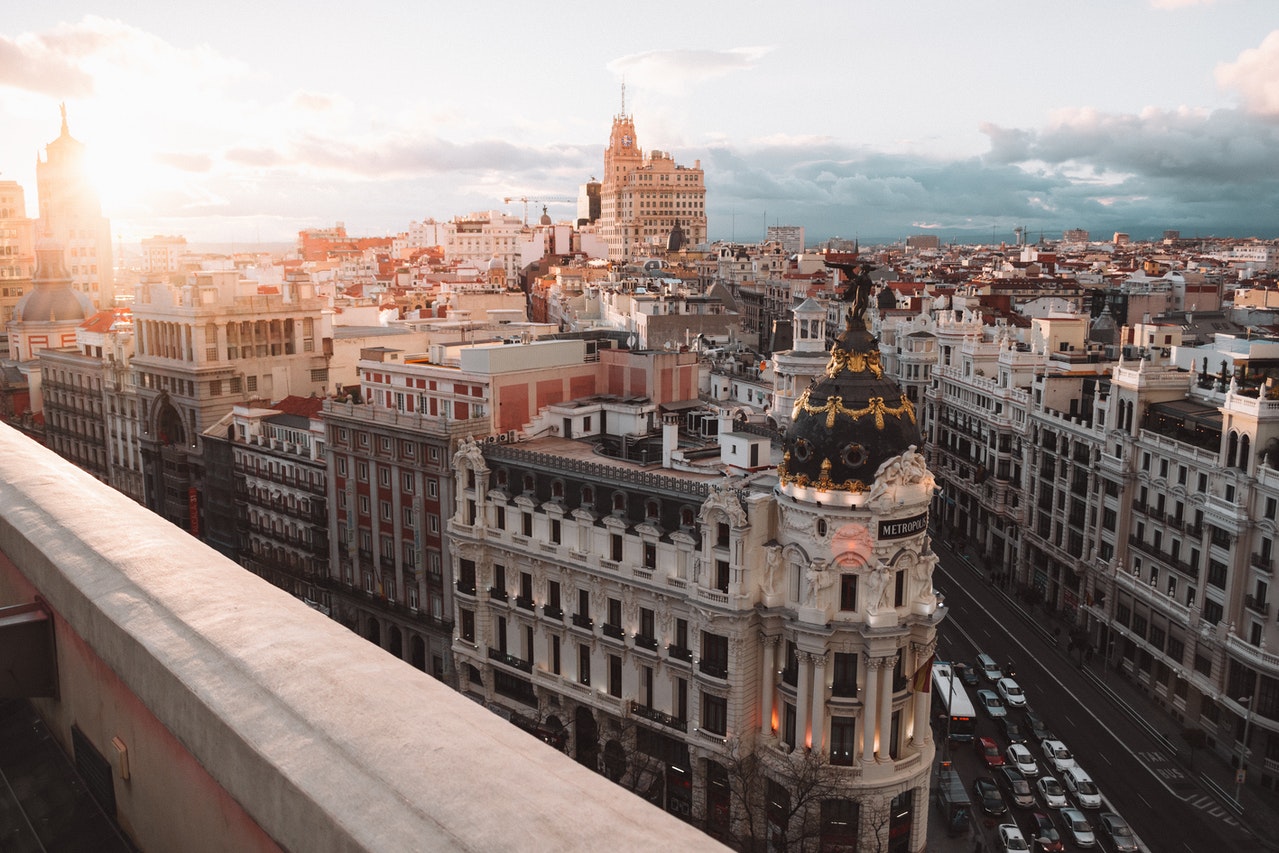 The city of Madrid, pictured at dawn