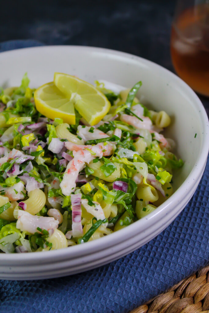 Prawn, lemon and dill pasta salad