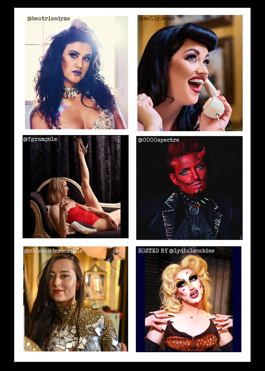 Performers at The Black Market's burlesque night on September 17th, 2022