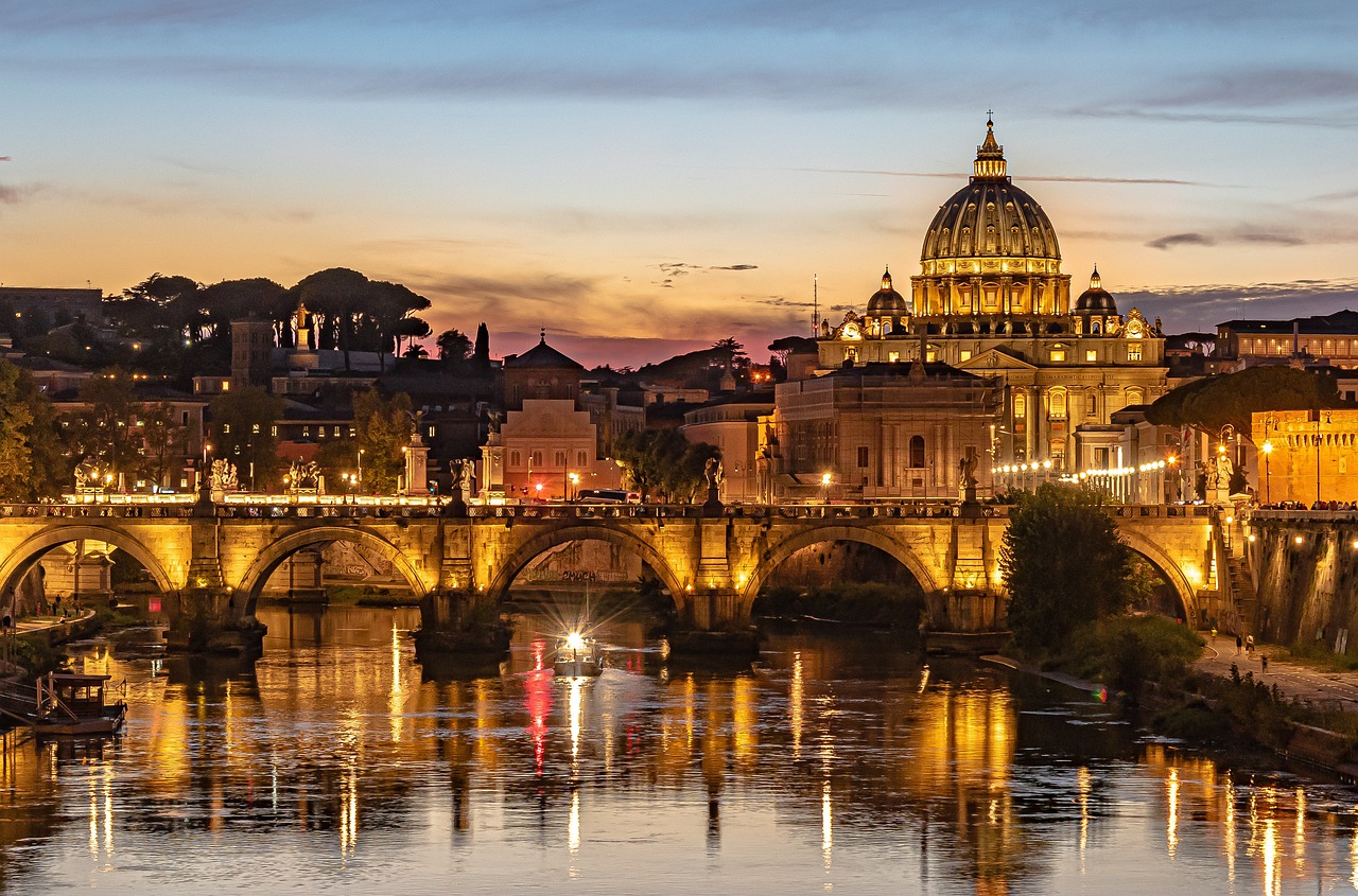 Tiber River, St. Peter's Basilica in Rome