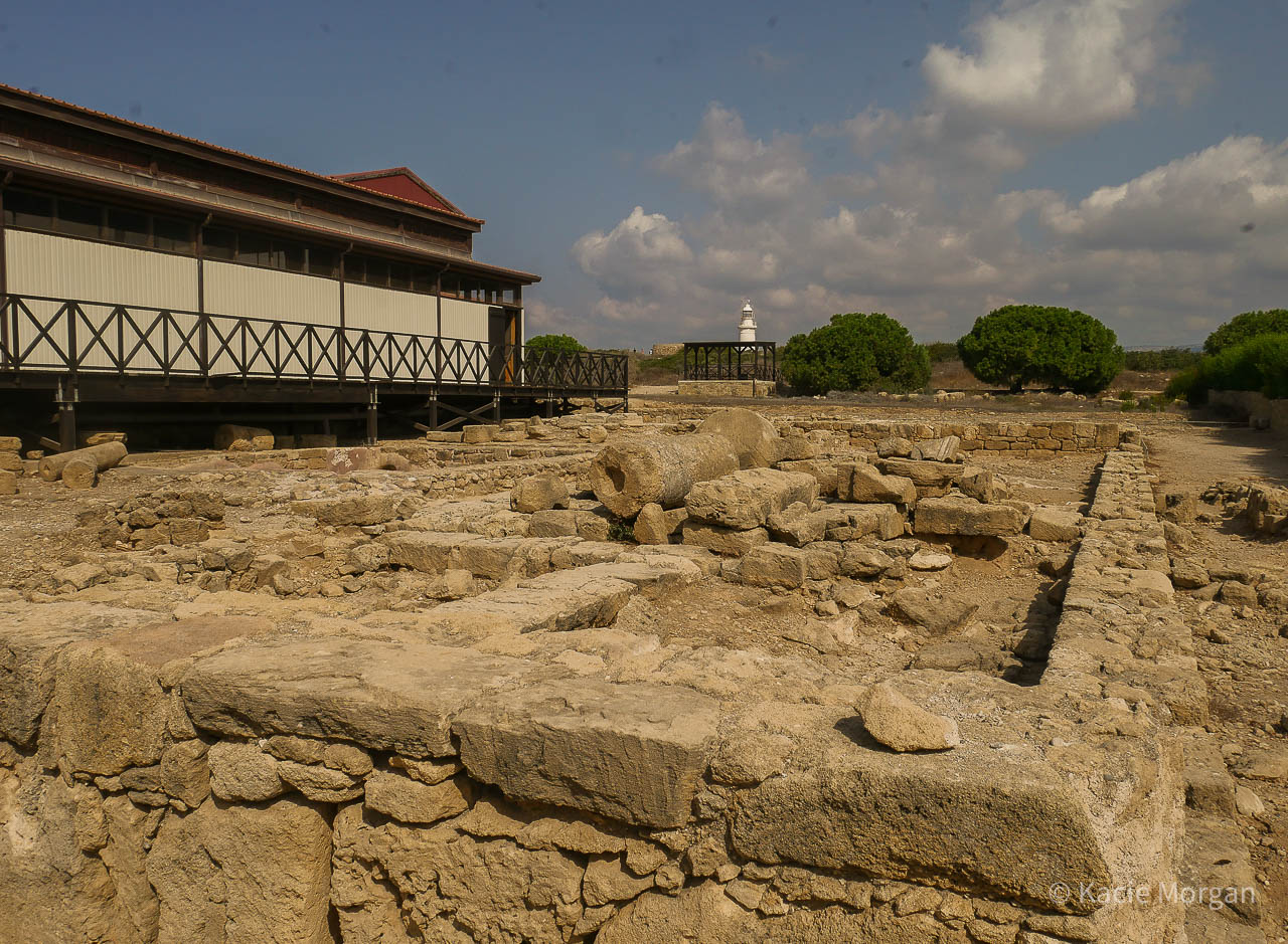 Ancient ruins at Nea Paphos Archaeological Site, next to the House of Dionysus