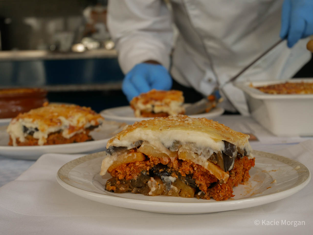 Cypriot moussaka made in a cookery demo at Asimina Suites Hotel
