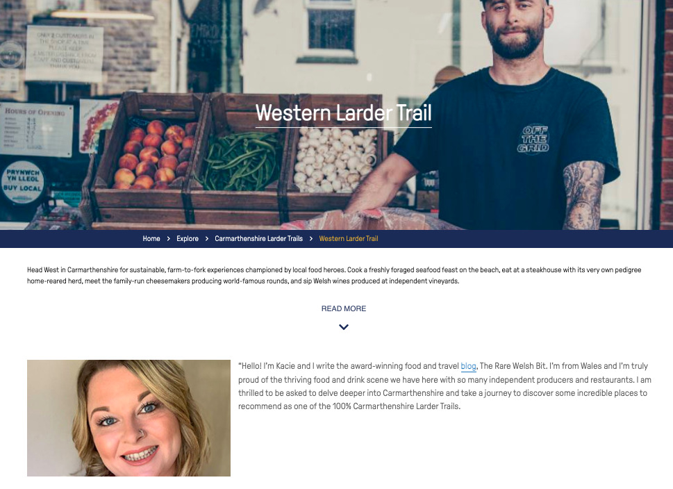 An excerpt from the Western Larder Trail which Kacie curated for Discover Carmarthenshire