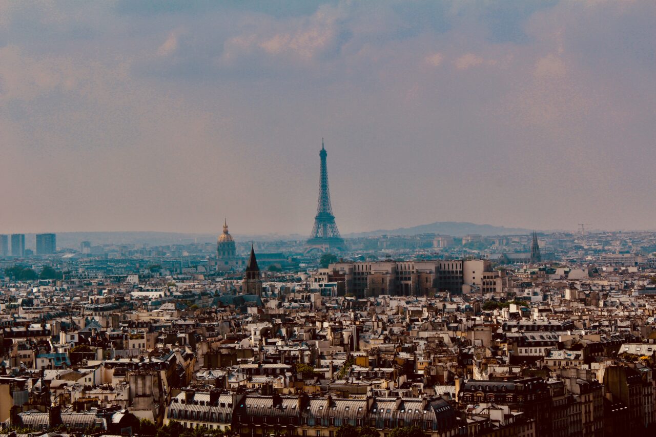 A view of the Eiffel Tower in Paris, France