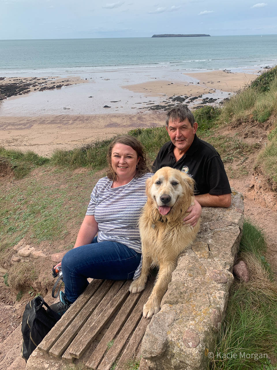 Me, Craig Evans and his golden retriever, Llew