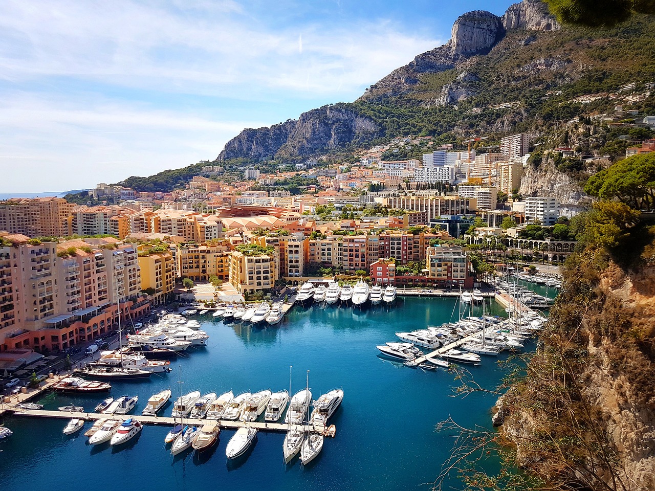 Boats docked up along the French Riviera
