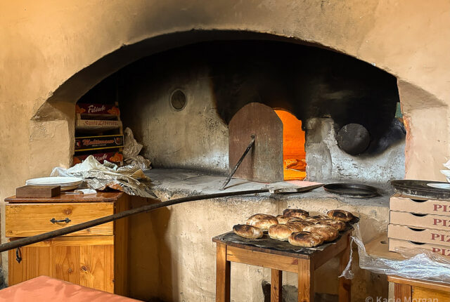 Traditional limestone wood-fired oven in Tal-Furnar restaurant and bakery in Xaghra, Gozo, Malta