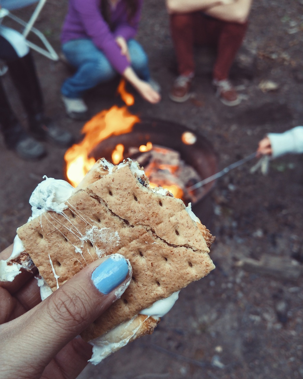 S'mores made on a campfire