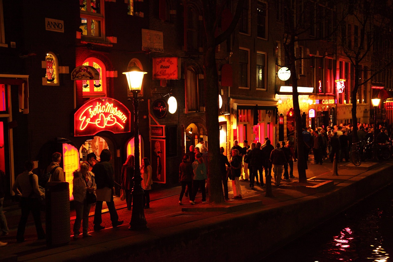 Amsterdam Red Light District after dark