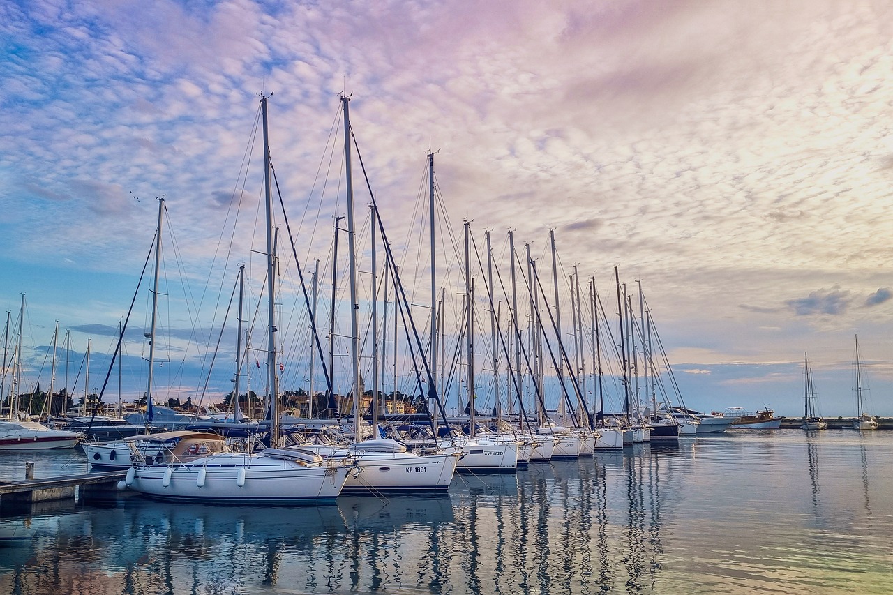 Yachts docked up in a marina