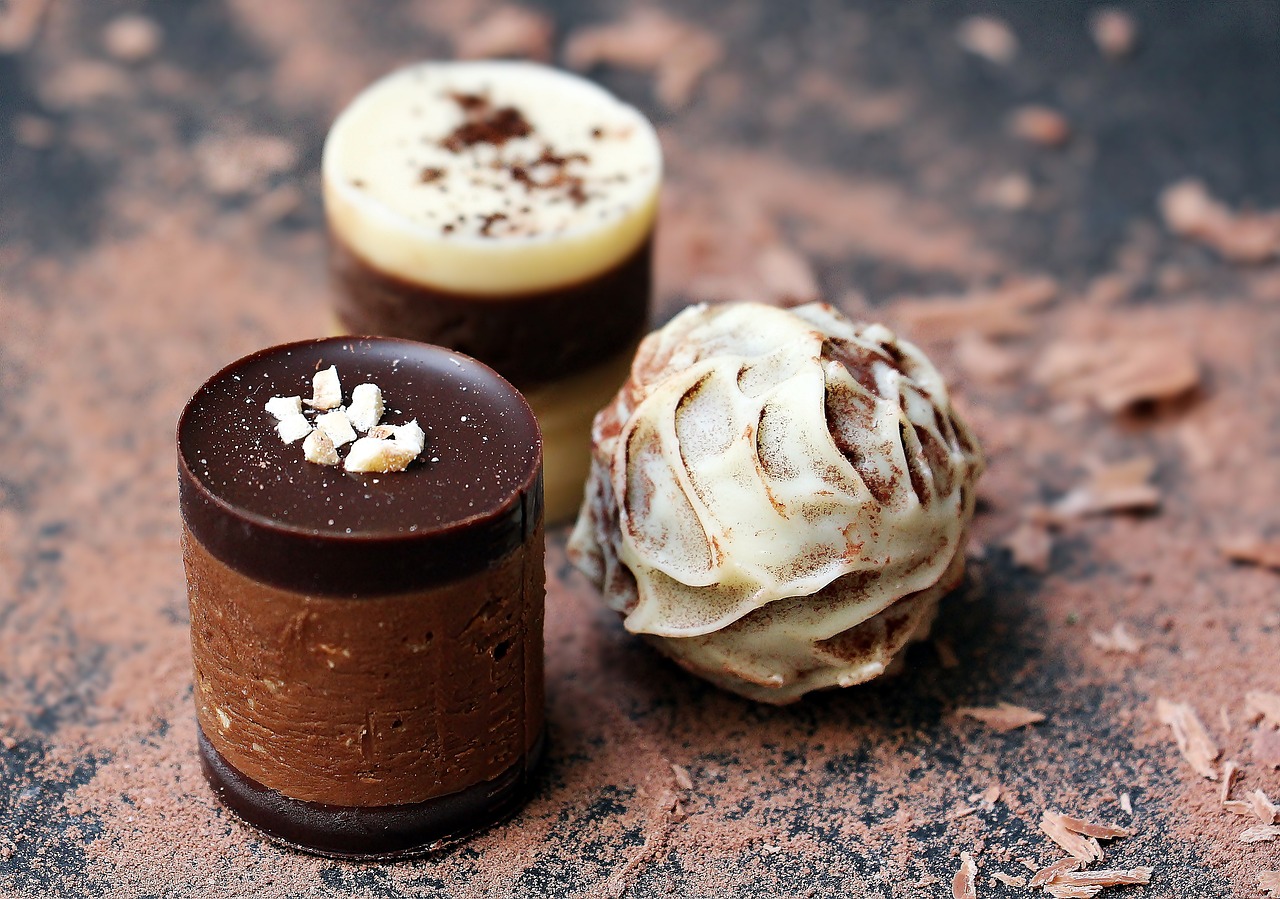 Three artisan Belgian handmade chocolates
