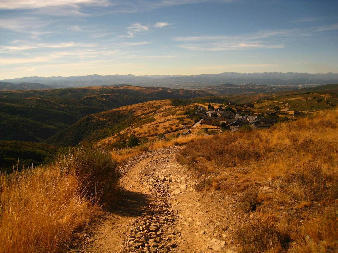 A hiking or walking route in Camino de Santiago, Spain