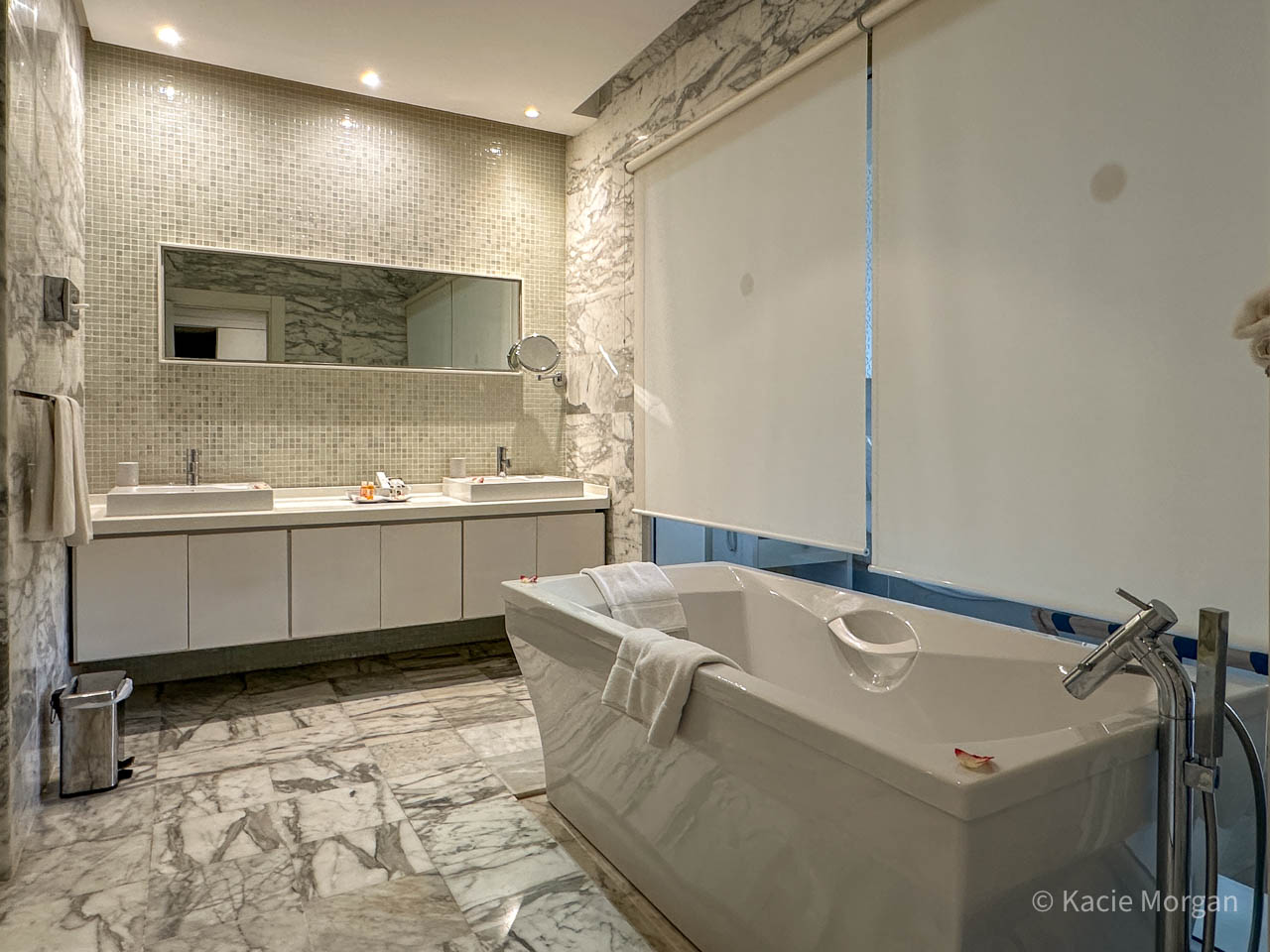 The marble bathroom in my hotel room at Hotel Royal Thalassa Monastir