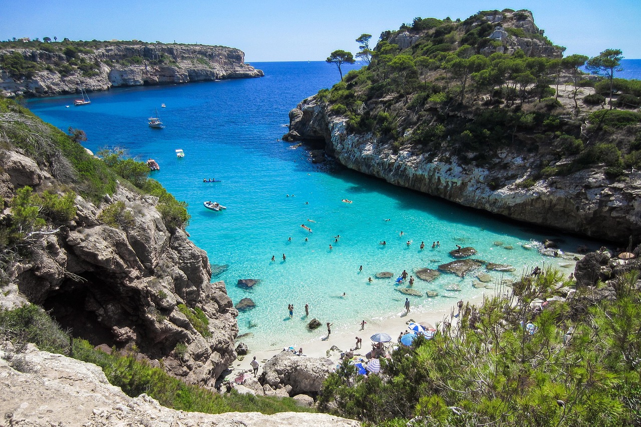 A sandy bay on a beach in Mallorca, Spain