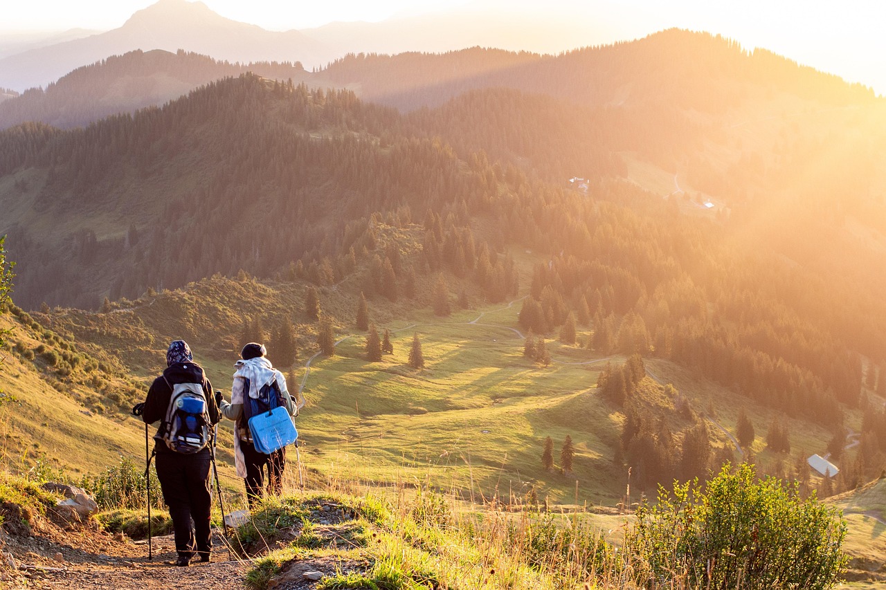 Mountaineers hiking up a mountain