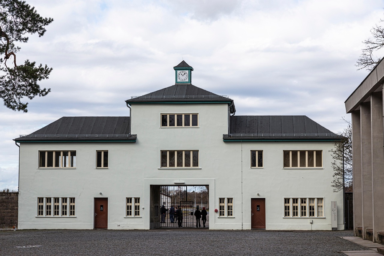 The entrance to Sachenhausen concentration camp near Berlin, Germany.