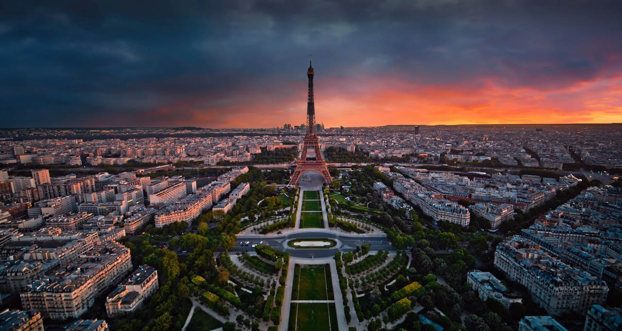 Eiffel Tower at sunset