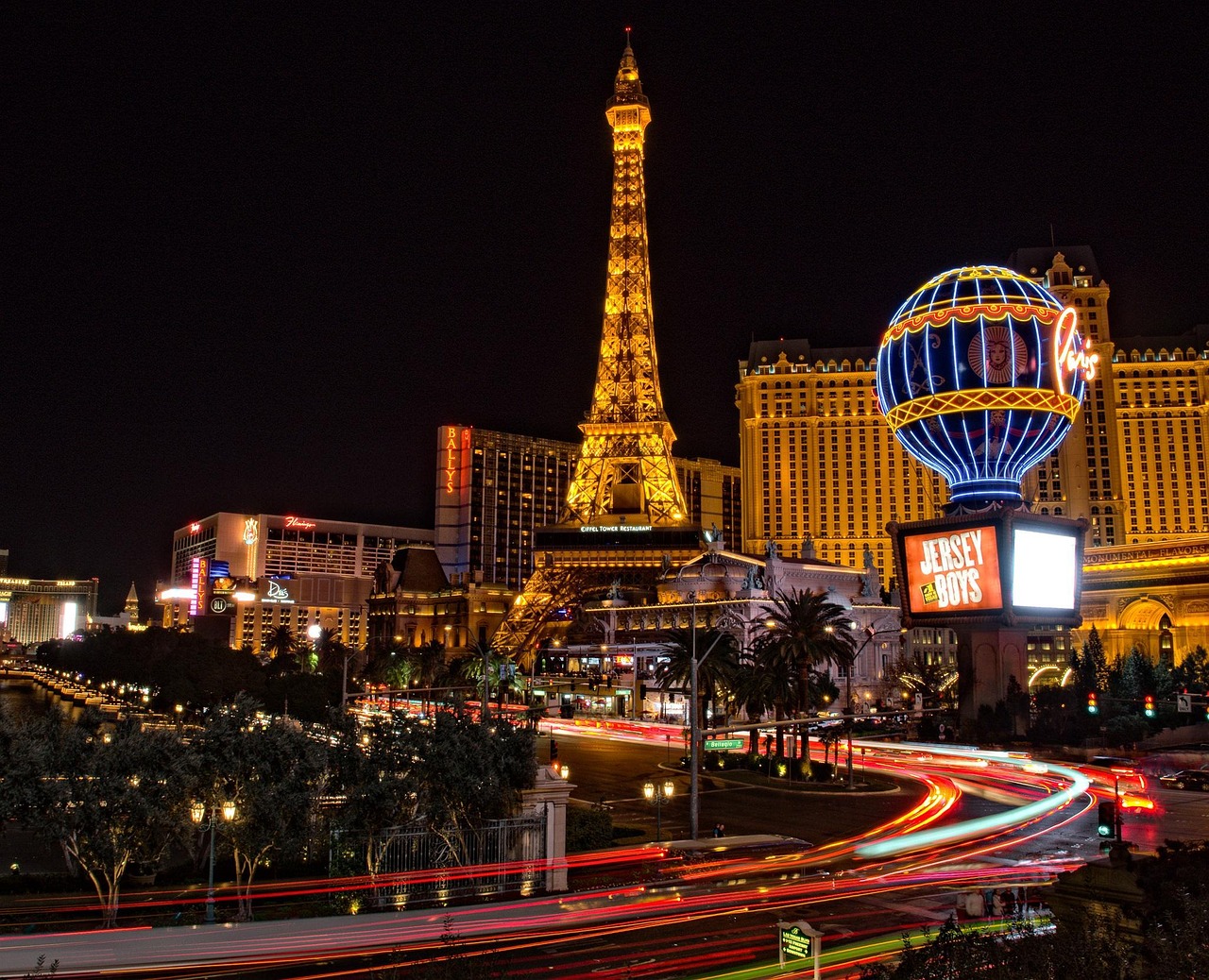 Las Vegas lit up at night