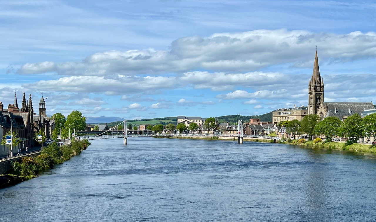 View over the river in Inverness, Scotland