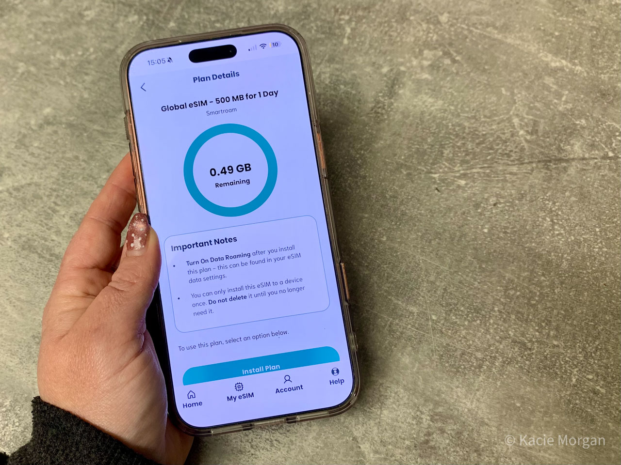 How to view data remaining on the SimLocal eSim for Europe app 2026