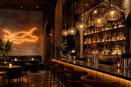 A contemporary bar setting